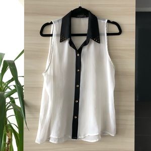 STUDDED COLLAR TANK TOP